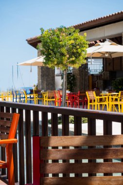 Summer area in resort restaurant