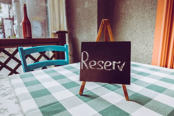 Reserved table in cafe