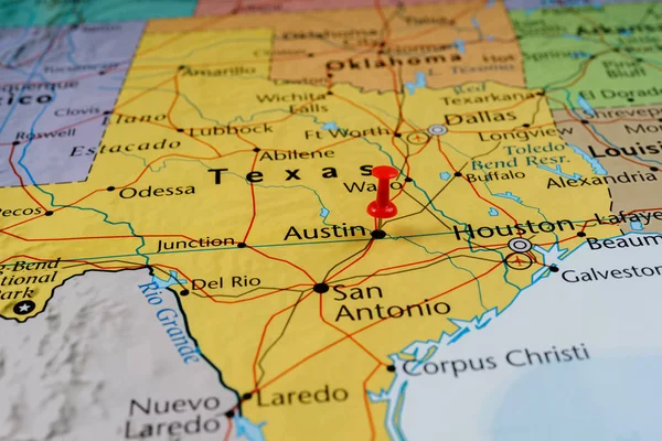 Texas State sur la carte — Photo