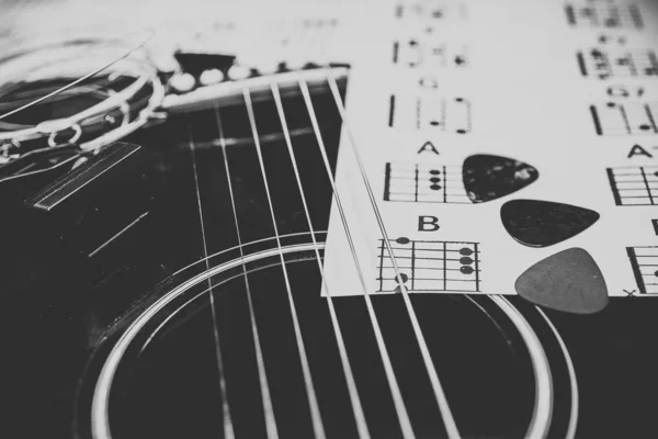 Guitar and chords background — Stock Photo, Image