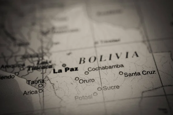 Bolivia Mapa Fondo Cerca — Foto de Stock
