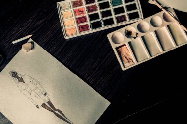 Vinnytsia, Ukrayna - Circa 2018: Çizim moda illüstrasyon.