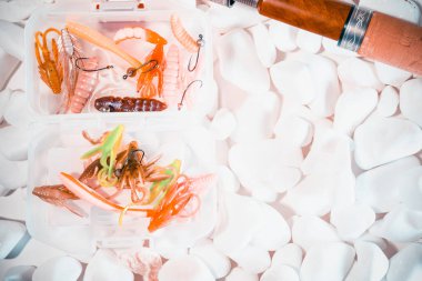 Balıkçılık yem arka plan closeup