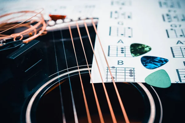 Guitar and chords background — Stock Photo, Image