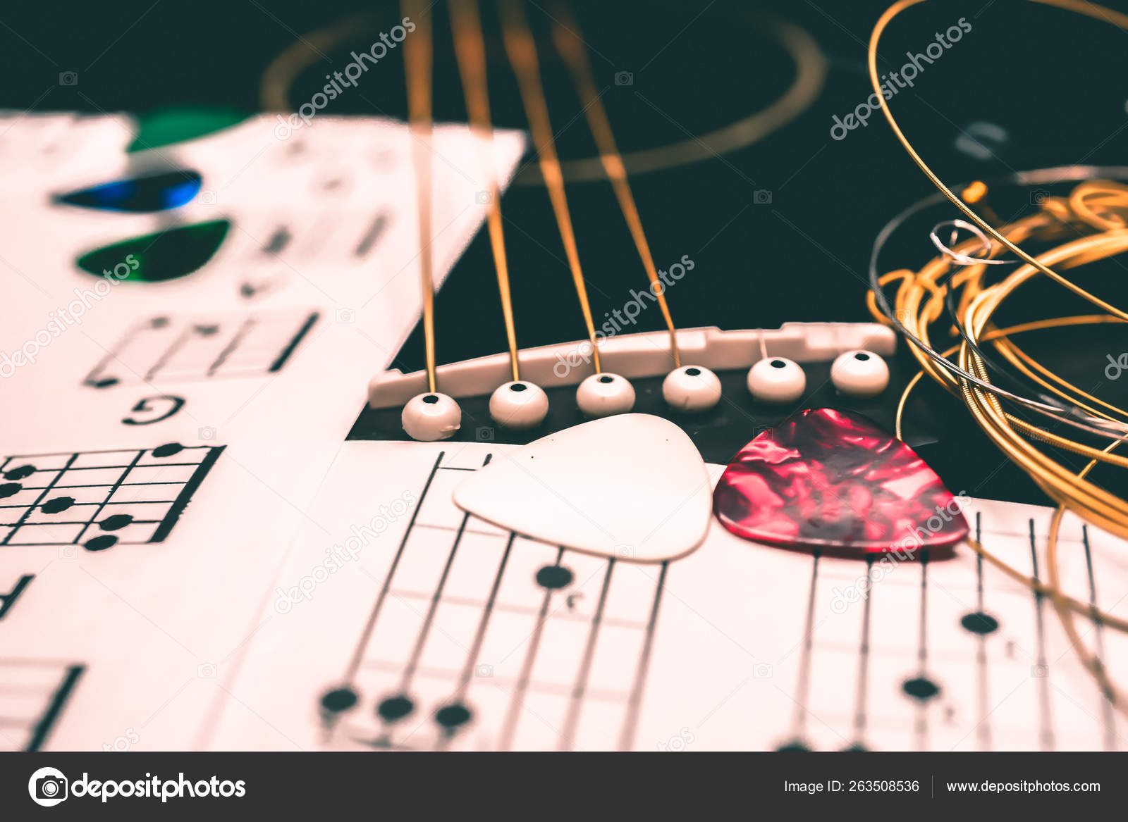 Guitar and chords background Stock Photo by ©aallm 263508536