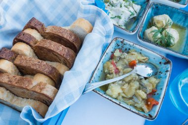 Lezzetli deniz ürünleri atıştırmalıkları