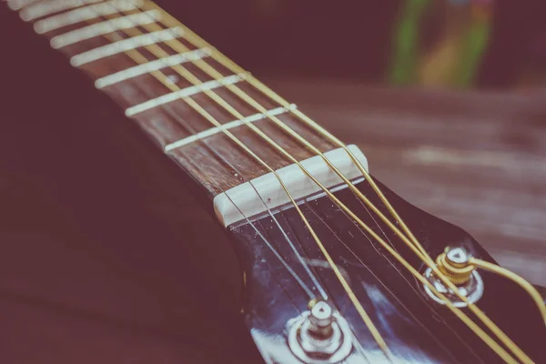 Guitare Acoustique Vue Près — Photo