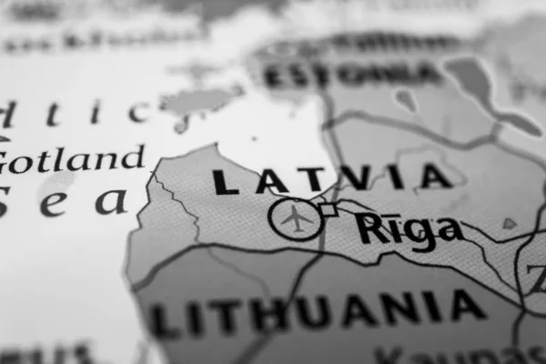 Latvia on map background — Stock Photo, Image