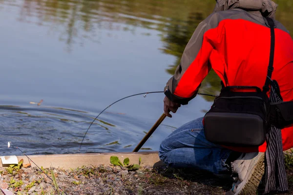 Pêche Truite Sur Rivière — Photo