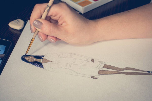 Винница, Украина - CIRCA 2018: Рисунок модной иллюстрации
.