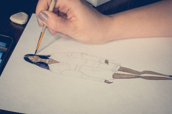 Винница, Украина - CIRCA 2018: Рисунок модной иллюстрации
.