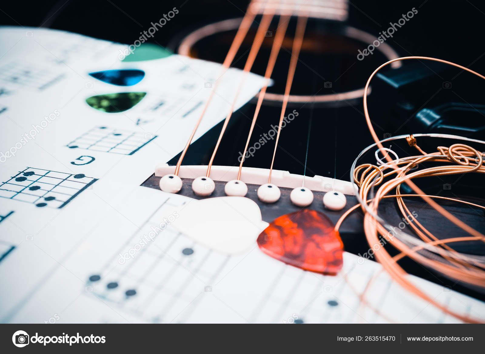 Guitar and chords background Stock Photo by ©aallm 263515470