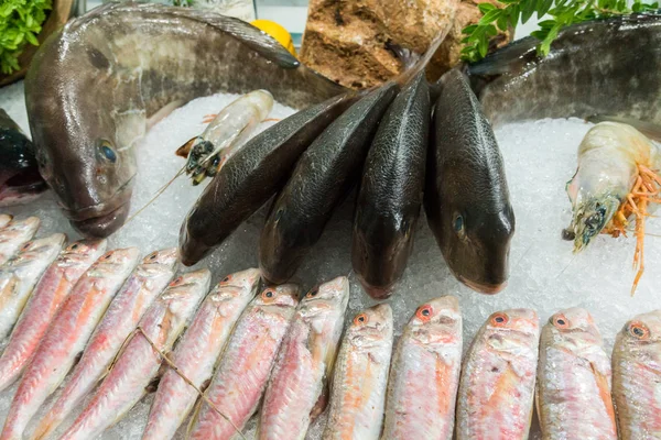 Fisch Auf Eis Einem Fischrestaurant — Stockfoto