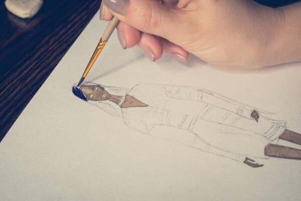 Винница, Украина - CIRCA 2018: Рисунок модной иллюстрации
.