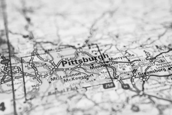 Pittsburgh en Estados Unidos mapa — Foto de Stock