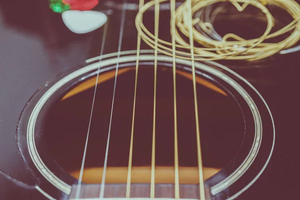 Guitare Acoustique Vue Près — Photo