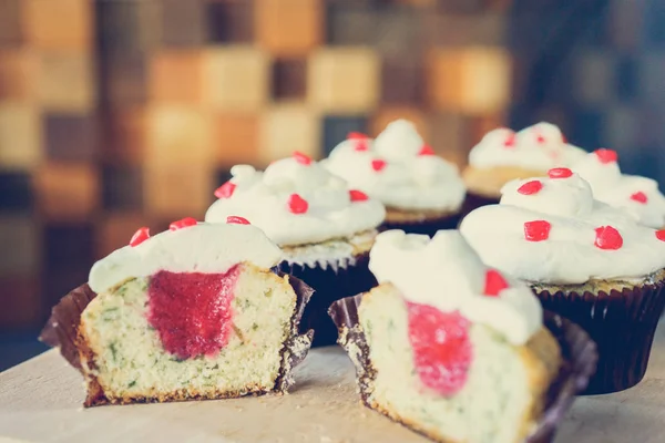 Many Beautiful Cakes Tray — Stock Photo, Image