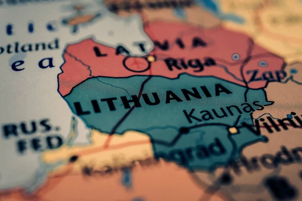 Litva na pozadí map — Stock fotografie