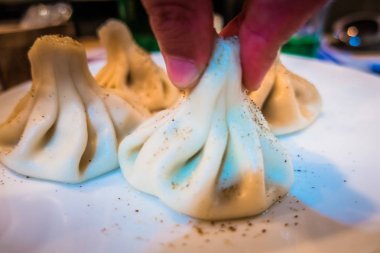 Lezzetli taze sulu khinkali