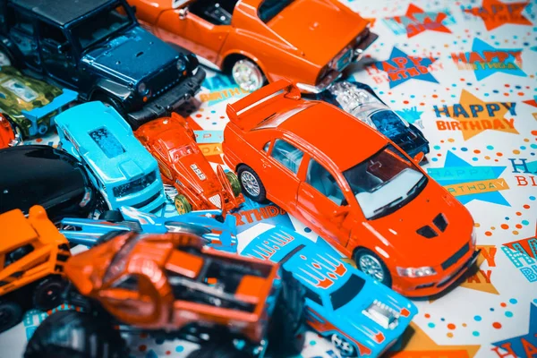 Toy cars birthday gift — Stock Photo, Image