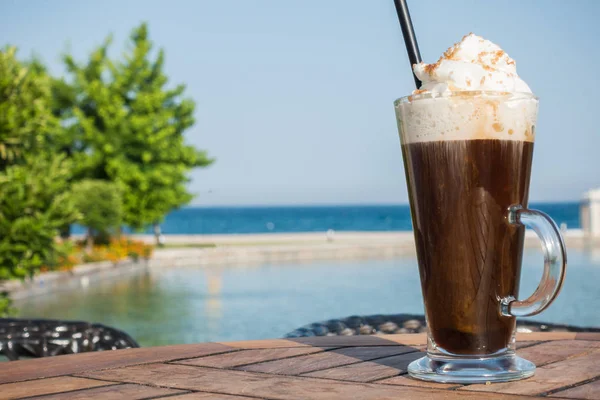 Irish Coffee Ett Kafé Resorten — Stockfoto