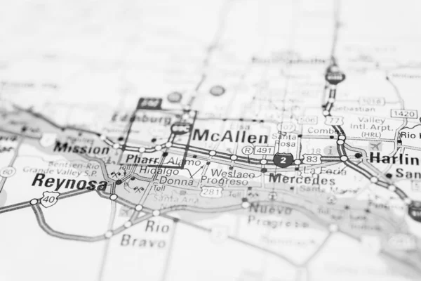 Mappa di McAllen Stati Uniti — Foto Stock