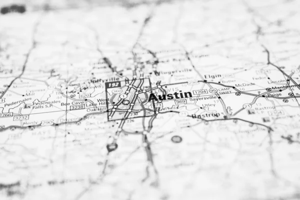 Austin, Stany Zjednoczone Ameryki Mapa tła — Zdjęcie stockowe