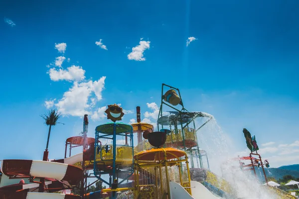 Children's water park. Children's water slides — Stock Photo, Image