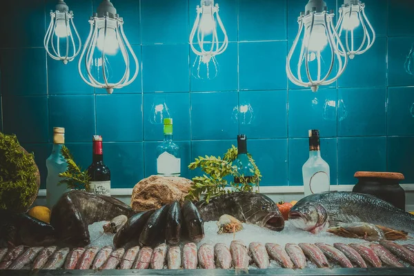 Egy hal-éttermet, jég hal — Stock Fotó