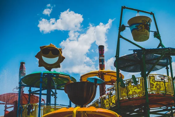 Children's water park. Children's water slides — Stock Photo, Image