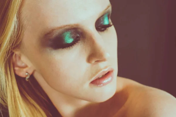 Make-up s zelené stíny — Stock fotografie