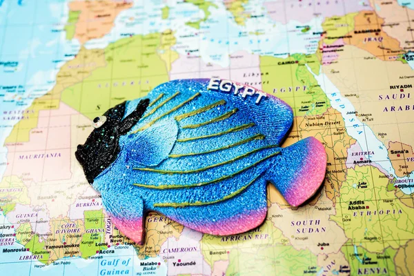 Magnet z Egypta na mapě — Stock fotografie