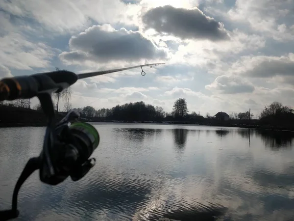 Pesca Lucio Lago — Foto de Stock