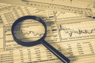 Vinnitsa, Ukrayna-25 Haziran 2017: Forex piyasasında analiz. 