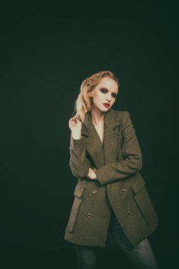 Güzel kadın göz yakın çekim, makyaj