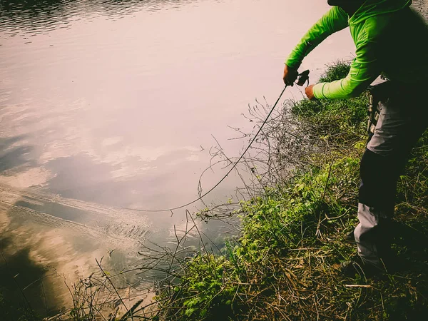 Pesca nel lago — Foto Stock