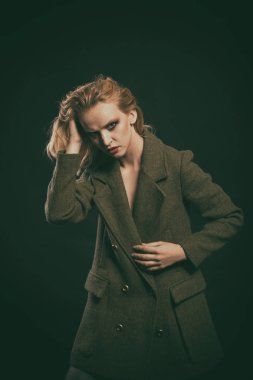 Güzel kadın göz yakın çekim, makyaj