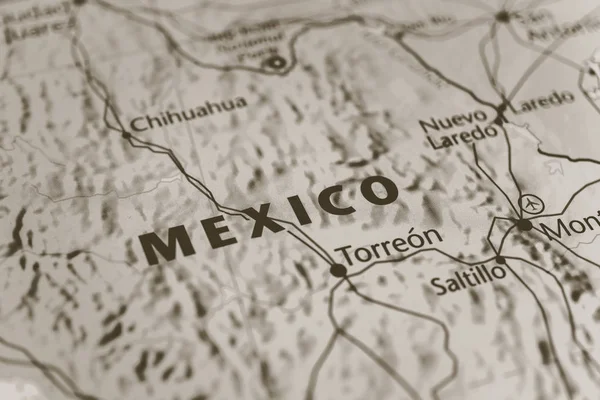 Мексика на карте — стоковое фото