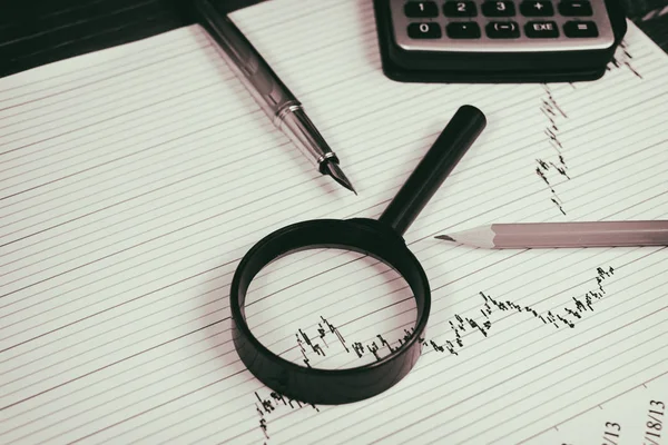 Wykresy finansowe, analiza rynku — Zdjęcie stockowe