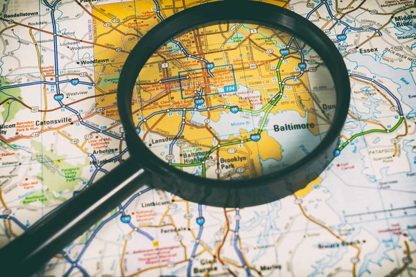 Baltimore no mapa de perto — Fotografia de Stock