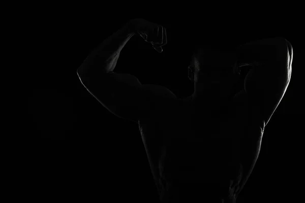 Musculação corpo preto e branco — Fotografia de Stock