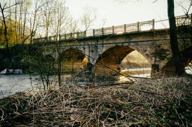 Şık nehir ve dağ manzarası