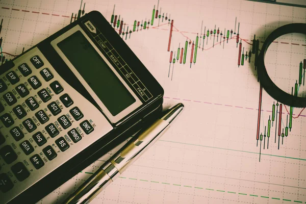 Tableaux financiers, analyse de marché — Photo