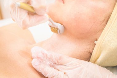 insanlar, güzellik, spa, kozmetik ve cilt bakım kavramı