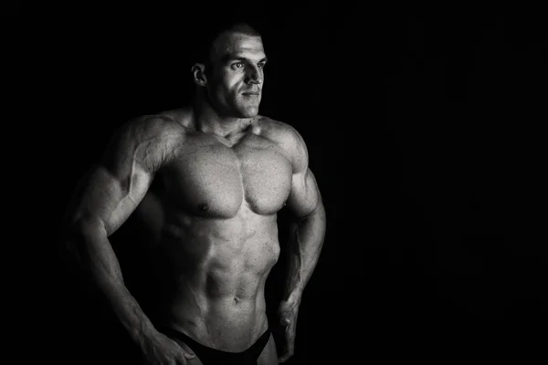 Bodybuilding corpo bianco e nero — Foto Stock