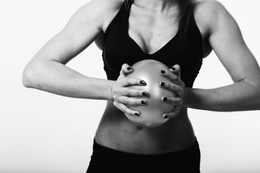 Seksi fitness kız boks eldiven