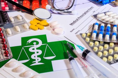 tıbbi cihazlar: tabletler, boş, stetoskop