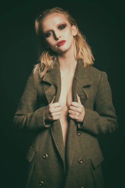 Güzel kadın göz yakın çekim, makyaj