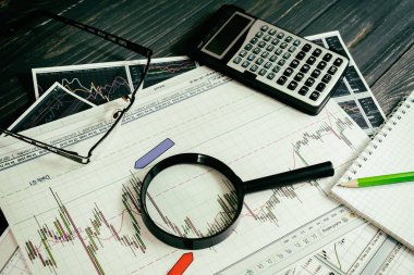 Vinnitsa, Ukrayna-25 Haziran 2017: Forex piyasasında analiz. 