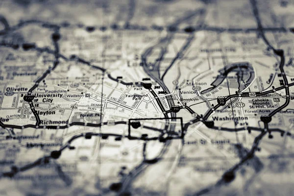 St. Louis на карте — стоковое фото